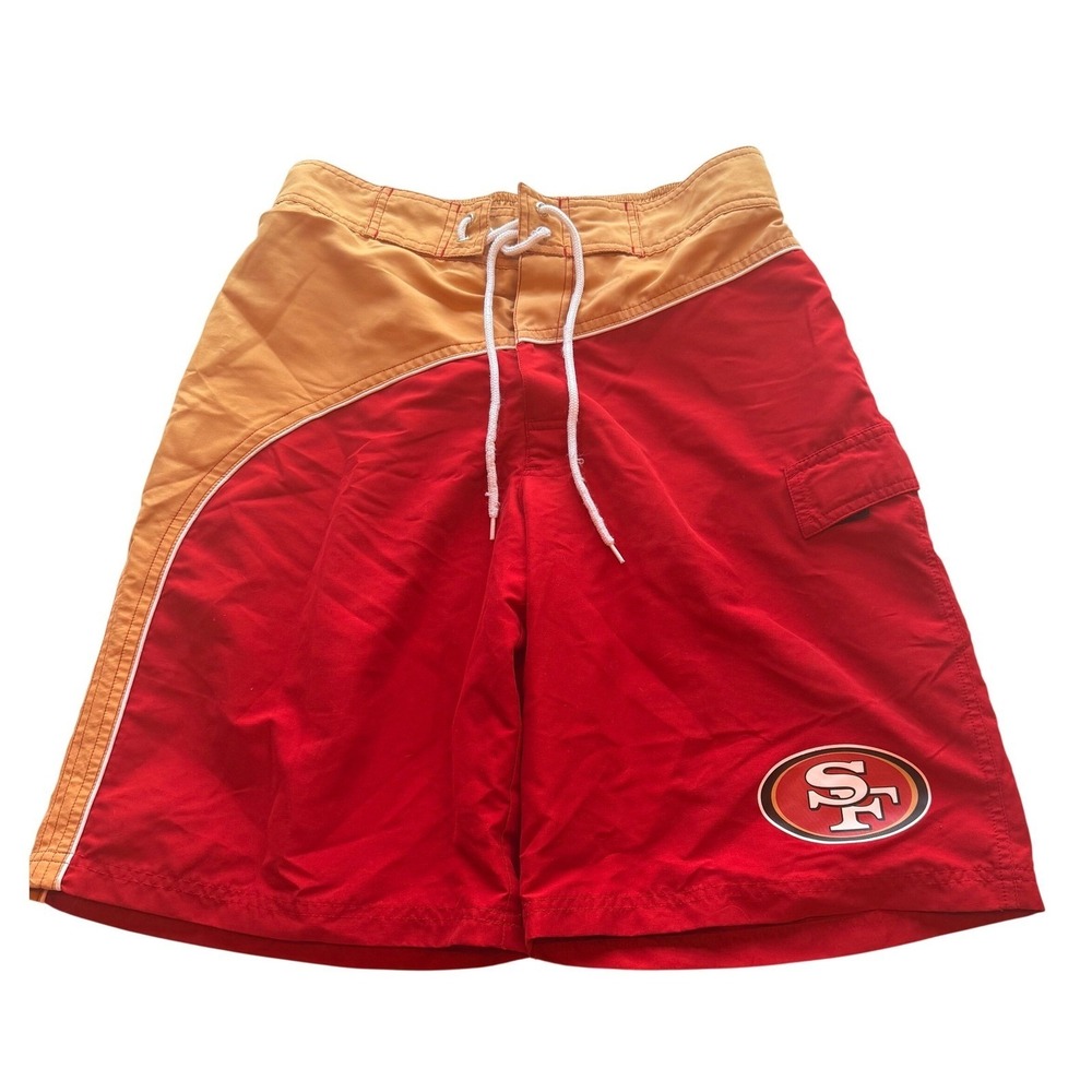 NFL Mens San Francisco 49ers Board Shorts Size Med Red Gold‎ Swim Trunks Summer